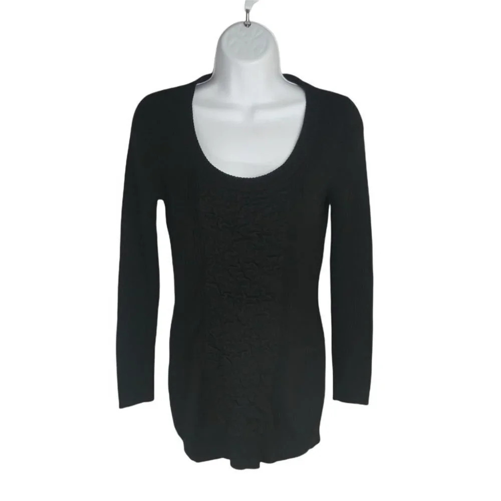 Suzy Shier Extra Long Black  Knit Sweater, S